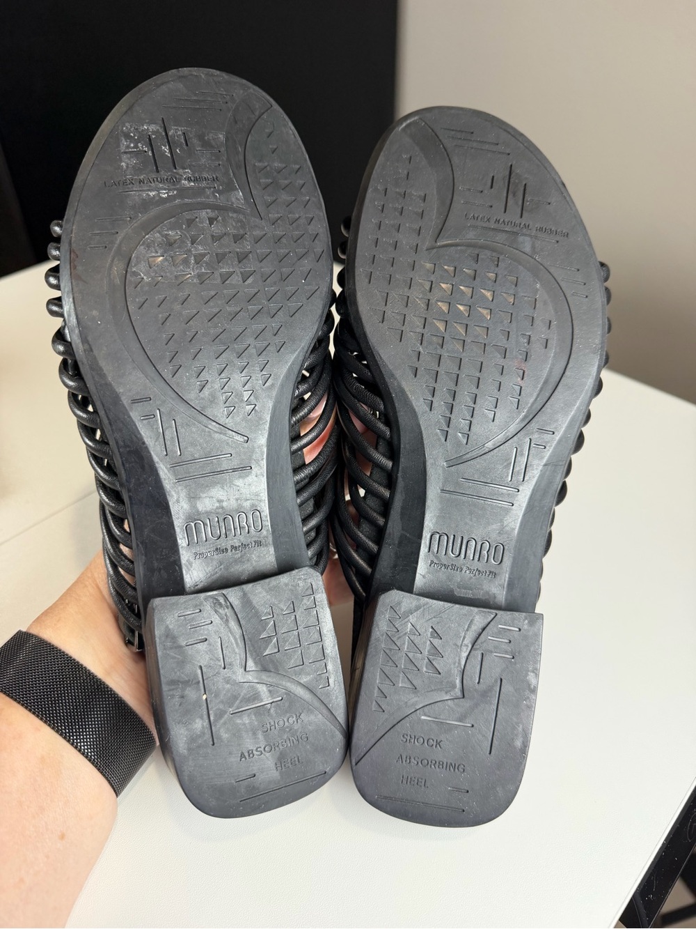 Munro Black Woven Strappy Slingback Sandals - Picture 5 of 5